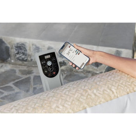 Spa gonflable BESTWAY - Lay-Z-Spa Rome - 180 airjets - 201 x 201 x 71 cm - 5 a 7 places - Carré (couverture, cartouche, diffuseur)