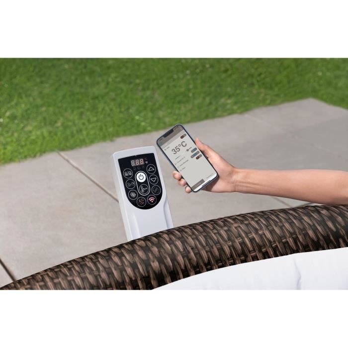 Spa gonflable BESTWAY - Lay-Z-Spa Bali - 180 airjets - 216 x 71 cm - 5 a 7 places - Rond (couverture, cartouche, diffuseur)