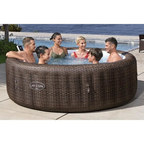 Spa gonflable BESTWAY - Lay-Z-Spa Bali - 180 airjets - 216 x 71 cm - 5 a 7 places - Rond (couverture, cartouche, diffuseur)