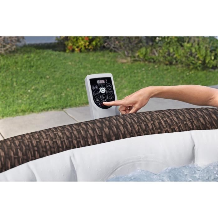 Spa gonflable BESTWAY - Lay-Z-Spa Bali - 180 airjets - 216 x 71 cm - 5 a 7 places - Rond (couverture, cartouche, diffuseur)