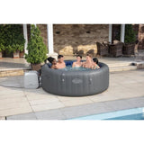 Spa gonflable BESTWAY - Lay-Z-Spa Santorini - 5 a 7 places -Rond (Livré avec 5 appuie-tete rembourrés + 2 LED a eau ColorJet)