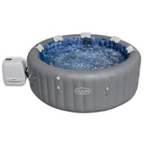 Spa gonflable BESTWAY - Lay-Z-Spa Santorini - 5 a 7 places -Rond (Livré avec 5 appuie-tete rembourrés + 2 LED a eau ColorJet)