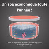 Spa semi rigide BESTWAY - Lay-Z-Spa Carrara - 140 airjets - 170 x 65 cm - 4 a 6 places - Rond (couverture, cartouche, 4 appuie-tete)