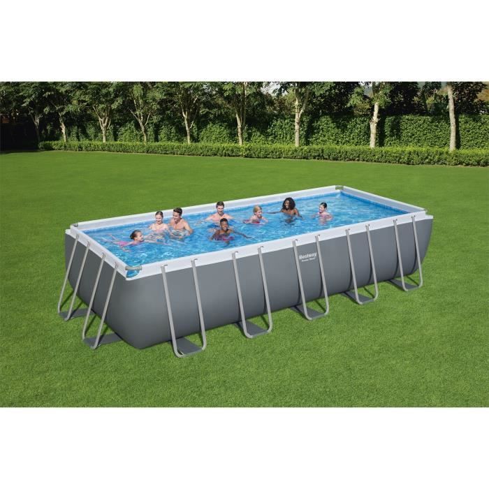Kit Piscine hors sol tubulaire BESTWAY - Steel Pro Max - 640 x 274 x 132 cm - Rectangulaire (Filtre a sable, bâche, échelle)