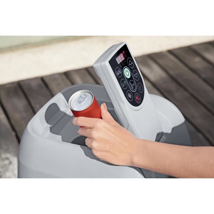 Spa gonflable BESTWAY - Lay-Z-Spa Ibiza - 140 airjets - 180 x 180 x 66 cm - 4 a 6 places - Carré (avec couverture, cartouche)