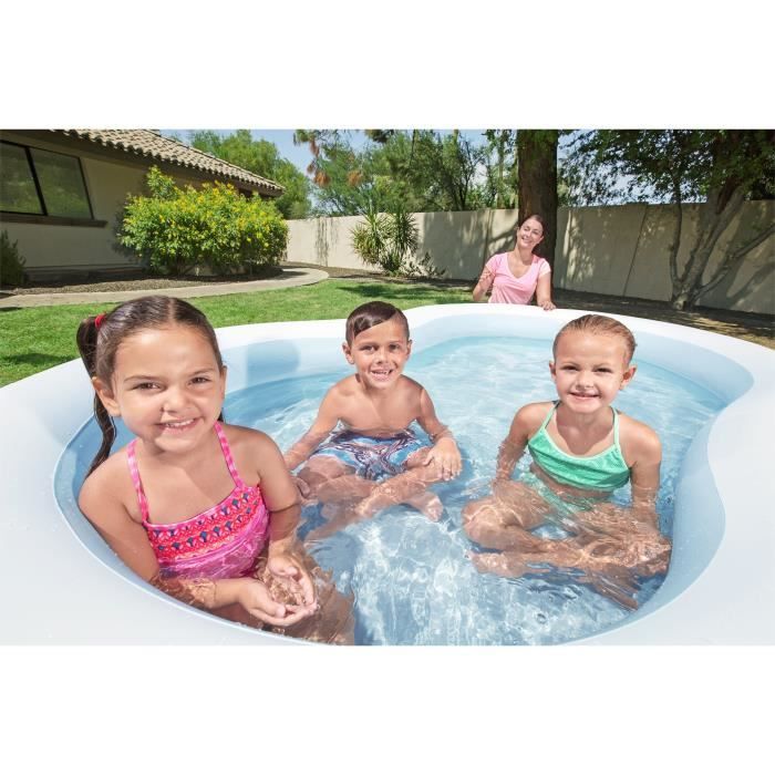 Piscine gonflable - Bestway - Big Lagoon - 262 x 157 x 46 cm - bleu et blanc - pour enfant