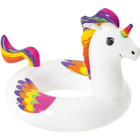 Bouée ronde licorne Fantasy - BESTWAY - Diametre 91 cm - PVC - Multicolore