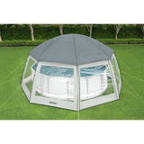 BESTWAY - Dôme de protection pour piscine - Octogonal 600 x 600 x 295 cm - Gris