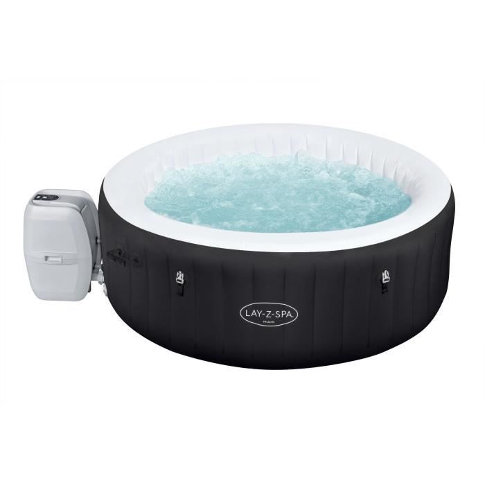 Spa gonflable BESTWAY - Lay-Z-Spa Miami - 120 airjets - 180 x 66 cm - 2 a 4 places - Rond (couverture, cartouche, diffuseur)