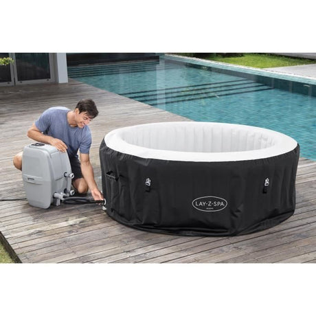 Spa gonflable BESTWAY - Lay-Z-Spa Miami - 120 airjets - 180 x 66 cm - 2 a 4 places - Rond (couverture, cartouche, diffuseur)