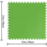 BESTWAY - Tapis de sol pour piscine - Lot de 9 dalles de protection en mousse vert - 78 x 78 cm Èp 4mm