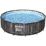 Kit Piscine hors sol tubulaire BESTWAY Steel Pro Max - 427 x 107 cm - Ronde (Livrée avec pompe de filtration, échelle)
