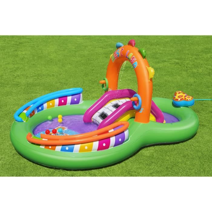 Aire de jeu gonflable - Bestway - Sing'n Splash - 295 x 190 x 137 cm - pataugeoire