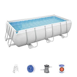 Kit Piscine hors sol tubulaire BESTWAY - Power Steelô - 404 x 201 x 100 cm - Rectangulaire (LivrÈe avec Èchelle, pompe et