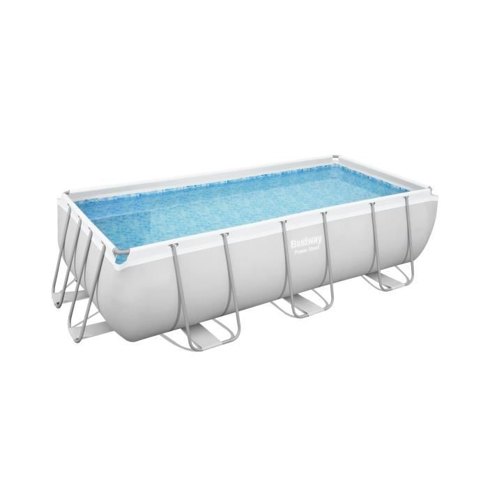 Kit Piscine hors sol tubulaire BESTWAY - Power Steelô - 404 x 201 x 100 cm - Rectangulaire (LivrÈe avec Èchelle, pompe et