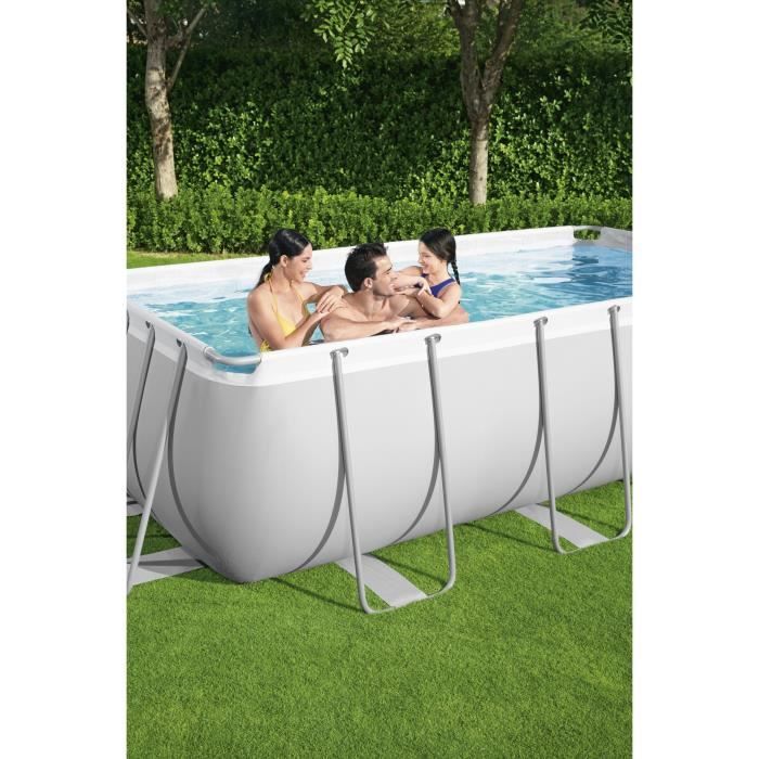 Kit Piscine hors sol tubulaire BESTWAY - Power Steelô - 404 x 201 x 100 cm - Rectangulaire (LivrÈe avec Èchelle, pompe et