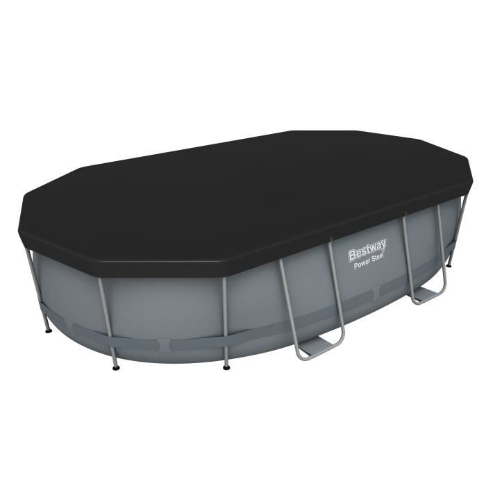 Kit Piscine hors sol tubulaire BESTWAY - Power Steelô- 488 x 305 x 107 cm - Ovale (LivrÈe avec une Èchelle, une b‚che, un