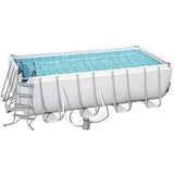 Kit Piscine hors sol tubulaire BESTWAY Power Steelô- 488 x 244 x 122 cm - Rectangulaire (Inclus pompe, Èchelle, diffuseur, b‚che)