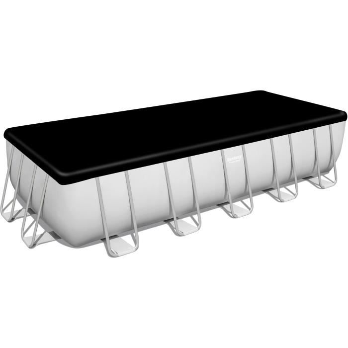 Kit Piscine hors sol tubulaire BESTWAY Power Steel - 640 x 274 x 132 cm - Rectangulaire (Filtre, échelle, diffuseur, bâche)