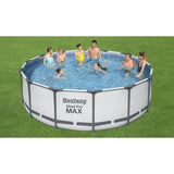 Kit Piscine hors sol tubulaire BESTWAY Steel Pro Maxô - 427 x 122 cm - Ronde (Avec un filtre a cartouche, une b‚che et une Èchelle)