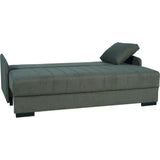 Canapé convertible 3 places  - BETTA - Tissu vert foncé - Couchage 145 x 190 cm - Coffre de rangement - 200 x 95 x 91 cm