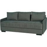Canapé convertible 3 places  - BETTA - Tissu vert foncé - Couchage 145 x 190 cm - Coffre de rangement - 200 x 95 x 91 cm