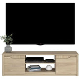 Ensemble Table basse avec coffre et Meuble Tv - BETTY - Panneau de particules - Décor Chene - PARISOT