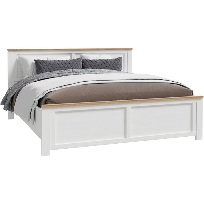 Lit adulte King Size - BOHOL - 180 x 200 cm - Décor Chene blanchi