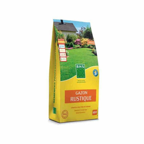 Semence de Gazon rustique - BHS - Capacité 10 kg - Implantation rapide et homogene