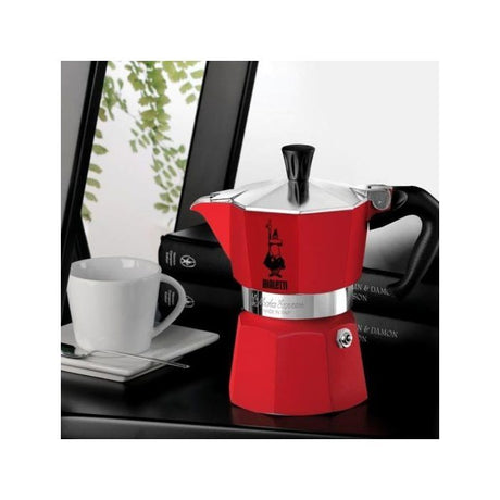 Cafetiere italienne - Bialetti - Moka Express - 3 Tasses - Rouge - Aluminium poli