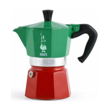 Cafetiere italienne - BIALETTI - La Mokina Italia - Tous feux sauf induction - 1 tasse - 40 ml - Vert / Rouge