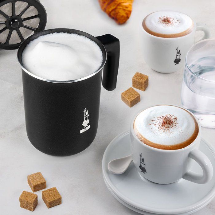 Mousseur a lait manuel - BIALETTI - PERFETTO CREMA - 330 ml - Noir