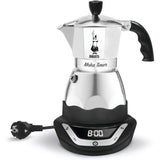 Cafetiere italienne électrique - BIALETTI - MOKA TIMER - 3 tasses - 120 ml - Inox