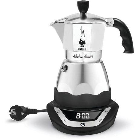 Cafetiere italienne électrique - BIALETTI - MOKA TIMER - 3 tasses - 120 ml - Inox