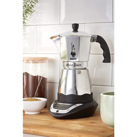 Cafetiere italienne électrique - BIALETTI - MOKA TIMER - 6 tasses - 300 ml - Inox