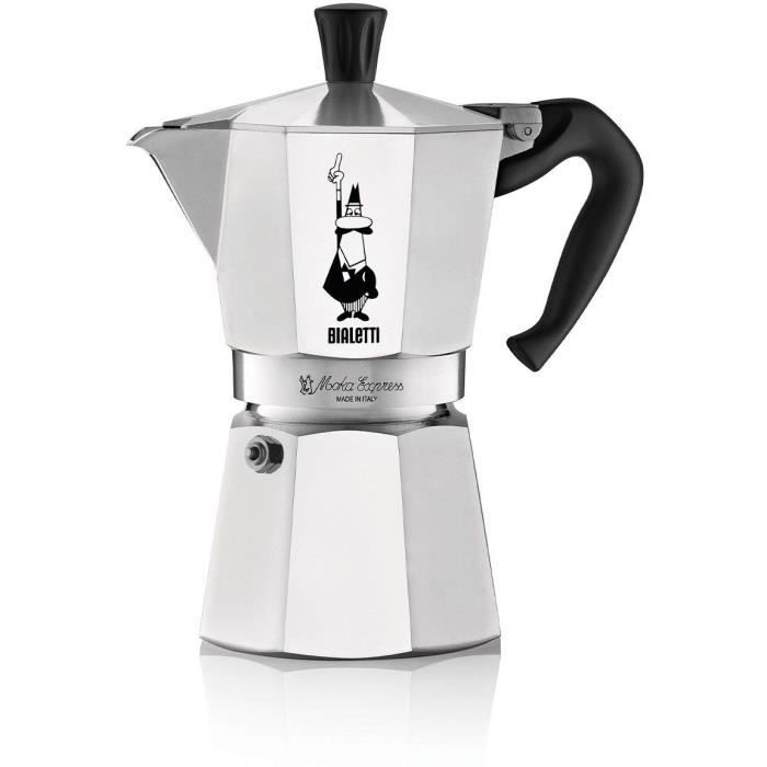 Cafetiere italienne - BIALETTI - Moka Express - Tous feux sauf induction - 6 tasses - 300 ml - Inox