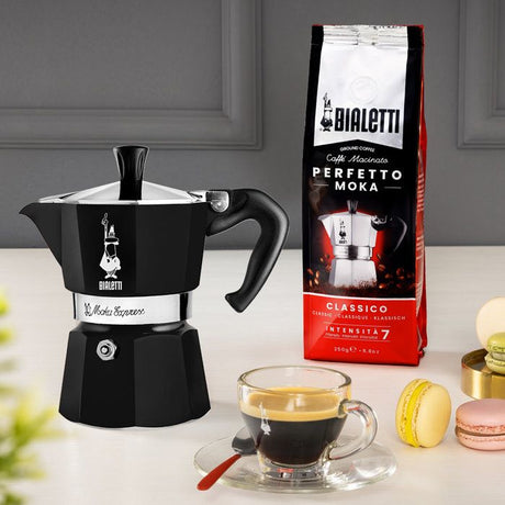 Cafetiere italienne - BIALETTI - La Mokina - Tous feux sauf induction - 1 tasse - 40 ml - Noir