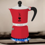 Cafetiere italienne - BIALETTI - RAINBOW - 6 tasses - 0,30 L - Rouge