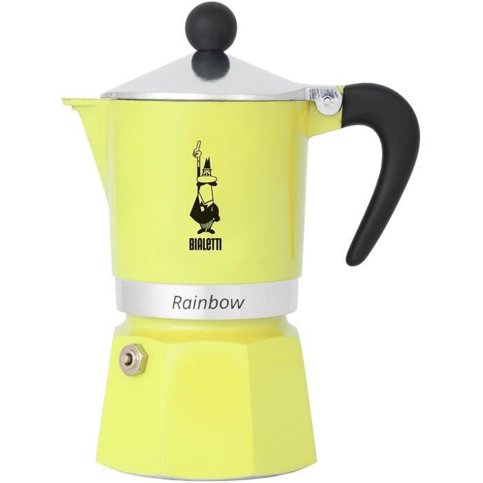 Cafetiere italienne - BIALETTI - RAINBOW - 6 tasses - 0,30 L - Jaune