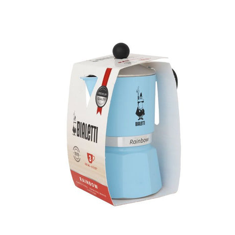 Cafetiere italienne - BIALETTI - Moka Express - Tous feux sauf induction - 6 tasses - 300 ml - Rainbow Bleu