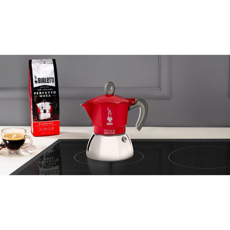 Cafetiere italienne - BIALETTI - MOKA Induction - 4 tasses - 150 ml - Rouge