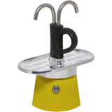 Set cafetiere italienne + 2 tasses - BIALETTI - Mini-express LICHTENSTEIN - 100 ml - Inox / Jaune