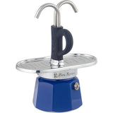 Set cafetiere italienne + 2 tasses - BIALETTI - Mini-express KANDINSKY - 100 ml - Inox / Bleu