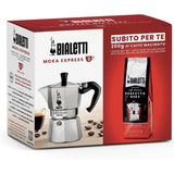 Cafetiere italienne + 1 Café Perfetto Moka Classico - BIALETTI - MOKA - 3 tasses - 0,30 L - Paquet de 250 g - Argent