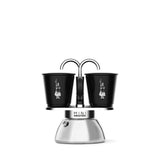 Set cafetiere italienne + 2 tasses - BIALETTI - Mini-induction - 100 ml - Inox / Noir