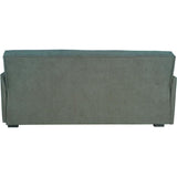 Canapé convertible 3 places - BIANCA - Tissu vert foncé - 4 coussins - Coffre de rangement -  204 x 92 x 91 cm