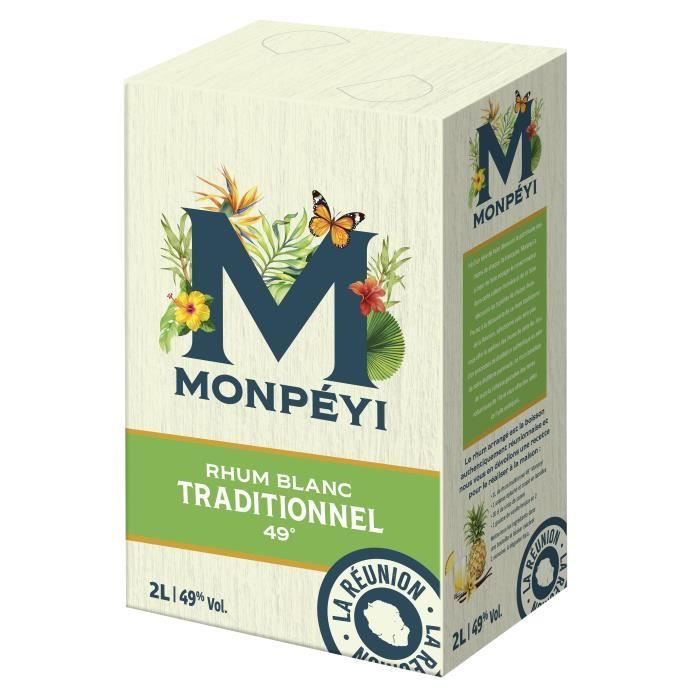 Monpéyi - Rhum blanc traditionnel - 49,0% Vol. - Bag in box 2L