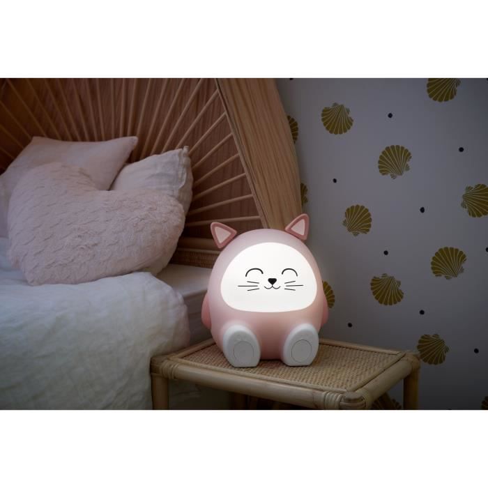 Enceinte lumineuse & veilleuse - BIGBEN - Chat - Bluetooth 5.0, 15W, Veilleuse rÈglable, Minuterie, Batterie USB-C