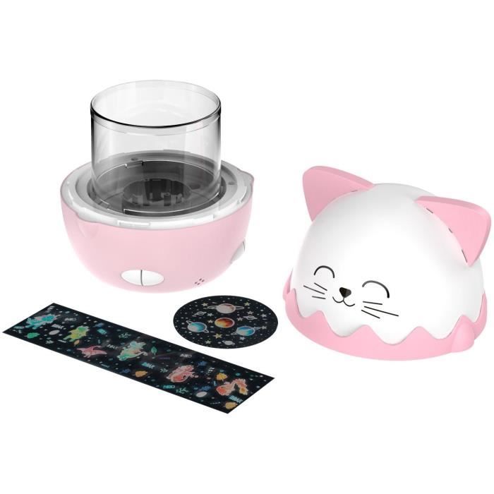 Veilleuse musicale sans fil - BIGBEN - Chat - Projection 360∞, 13 films, 8 mÈlodies, TÈlÈcommande, Batterie USB-C