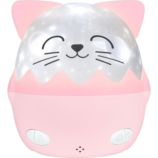 Veilleuse musicale sans fil - BIGBEN - Chat - Projection 360° - 13 films - 8 mélodies - Télécommande - Batterie USB-C